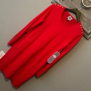 Diane Gilman Red dress /sweater long sleeve 
Red Rn 92309